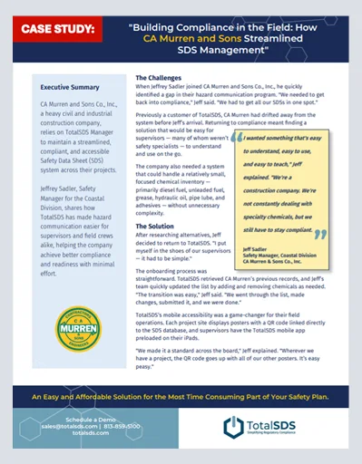 Building Compliance in the Field: How CA Murren & Sons Streamlined SDS Management